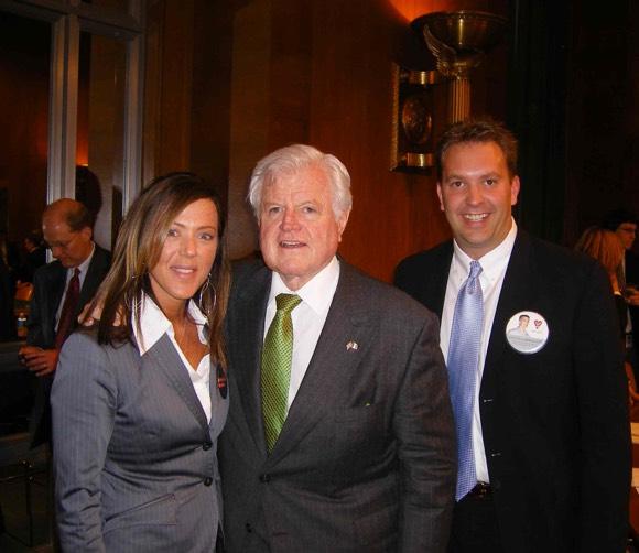 Kim Witczak with her brother-in-law and the late Sen. Ted Kennedy