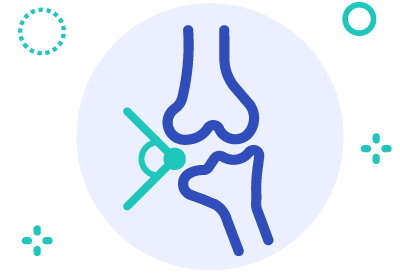 Knee limited range of motion icon