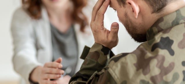 Army soldier in counseling with therapist