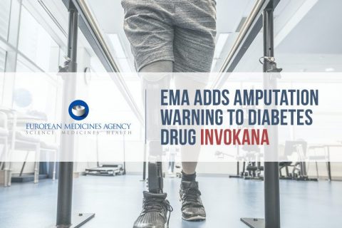 man with amputated leg. text reads: EMA adds amputation warning to diabetes drug invokana.