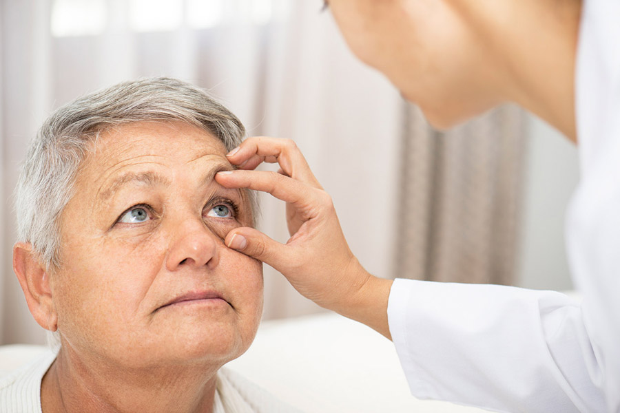Doctor checking patient's ocular health