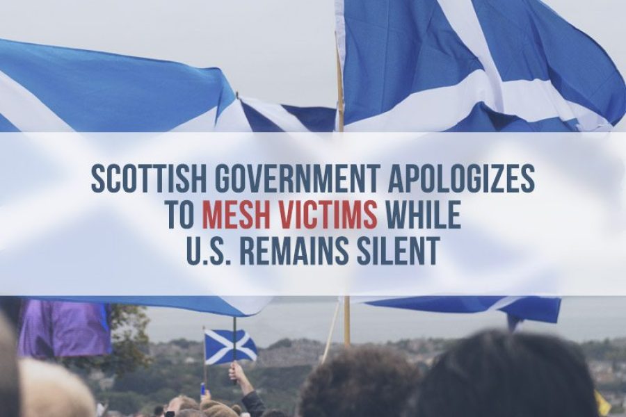 Crowd holding Scottish flags