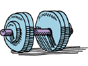 Illustration of a dumbbell