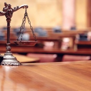 justice scales in a court room