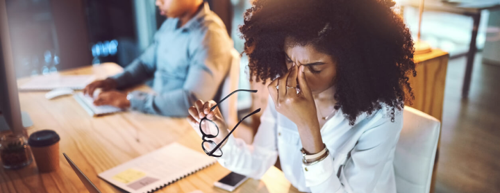 Woman stressed at work