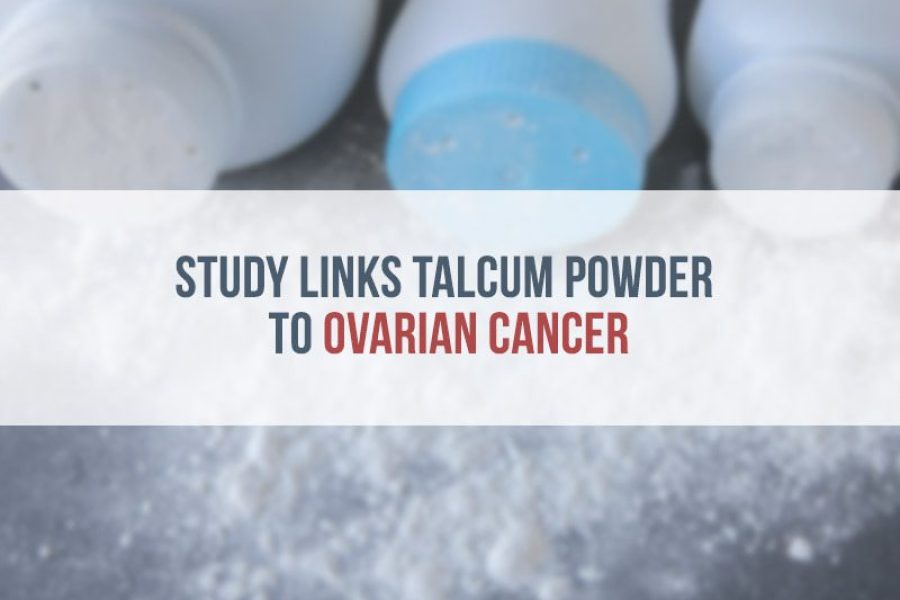 three spilled bottles of talcum powder