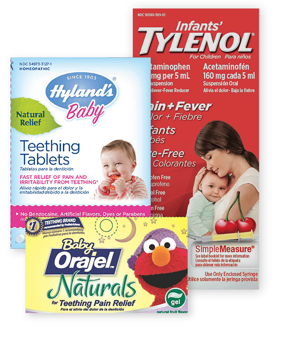 Teething medication packaging