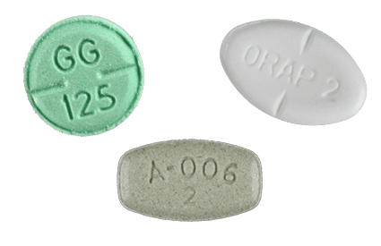 Haloperidol, Pimozide and Aripiprazole pills