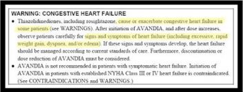 Avandia congestive heart failure black-box warning