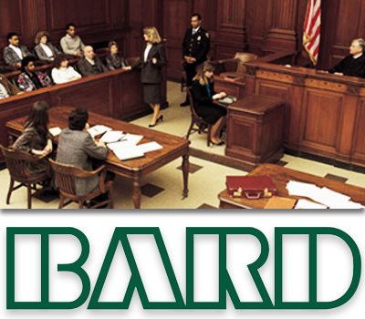 Bard Federal Trial court in session with the bard logo underneath