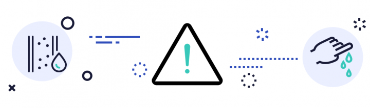 Banner with warning icons.