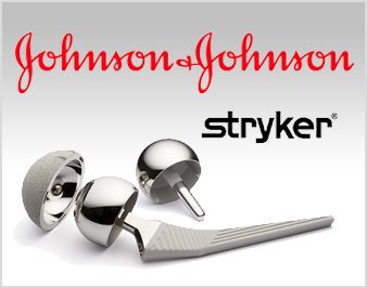 Hip recalls cause setbacks for johnson and johnson hip implant parts and Johnson & Johnson logo