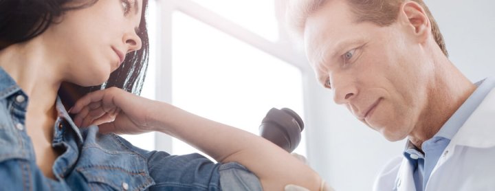 Doctor examining patient