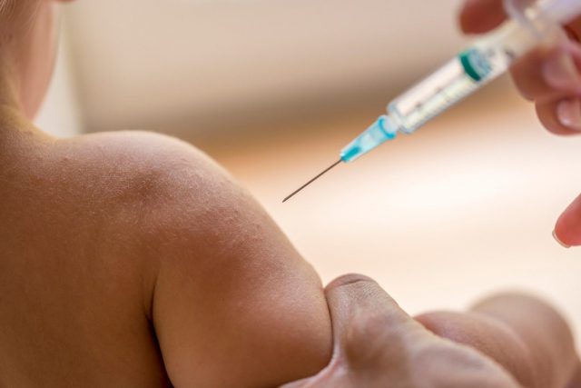 Small Child Getting Shot Injected