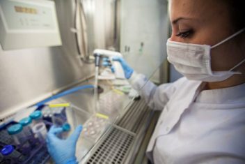 Woman Inspecting Samples in Lab