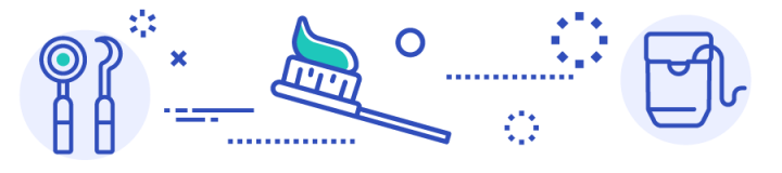 banner with oral care icons