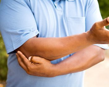 Man with elbow pain