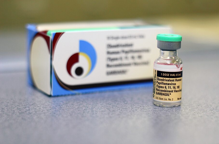 Gardasil Vial with Packaging in the Background