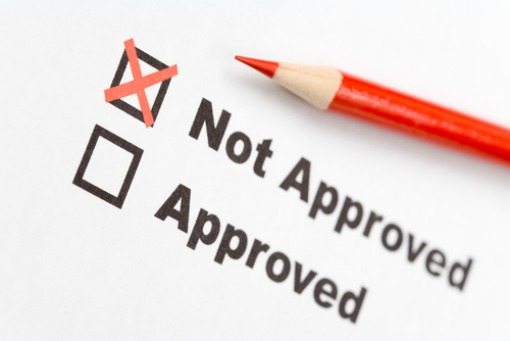 not approved text Not approved checkbox, red pencil