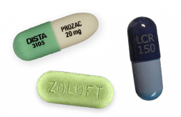 Prozac, Zoloft and Luvox pills
