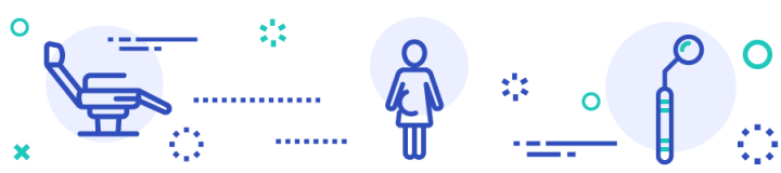 banner with pregnancy dental care icons