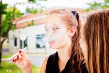 Young Woman Vaping